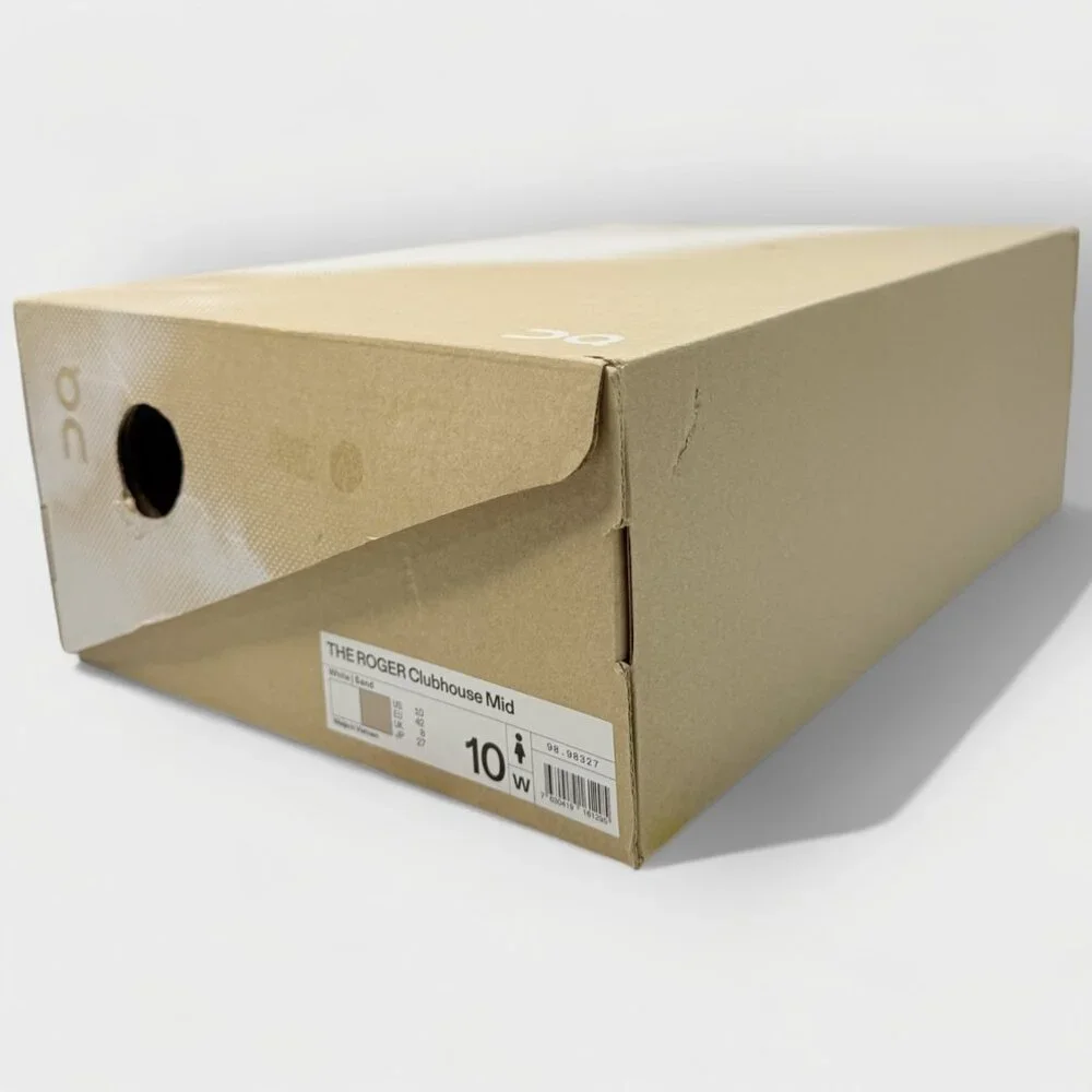 On Roger Clubhouse Mid Women’s Shoes White Sand Size 10 New with Box - Picture 15 of 15